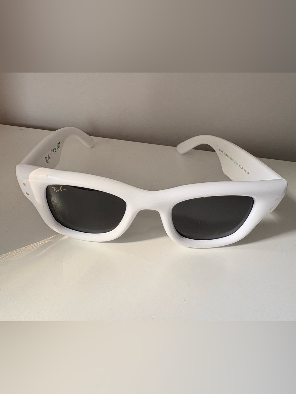 Ray-Ban x AWGE White Frame Sunglasses with Black Lenses